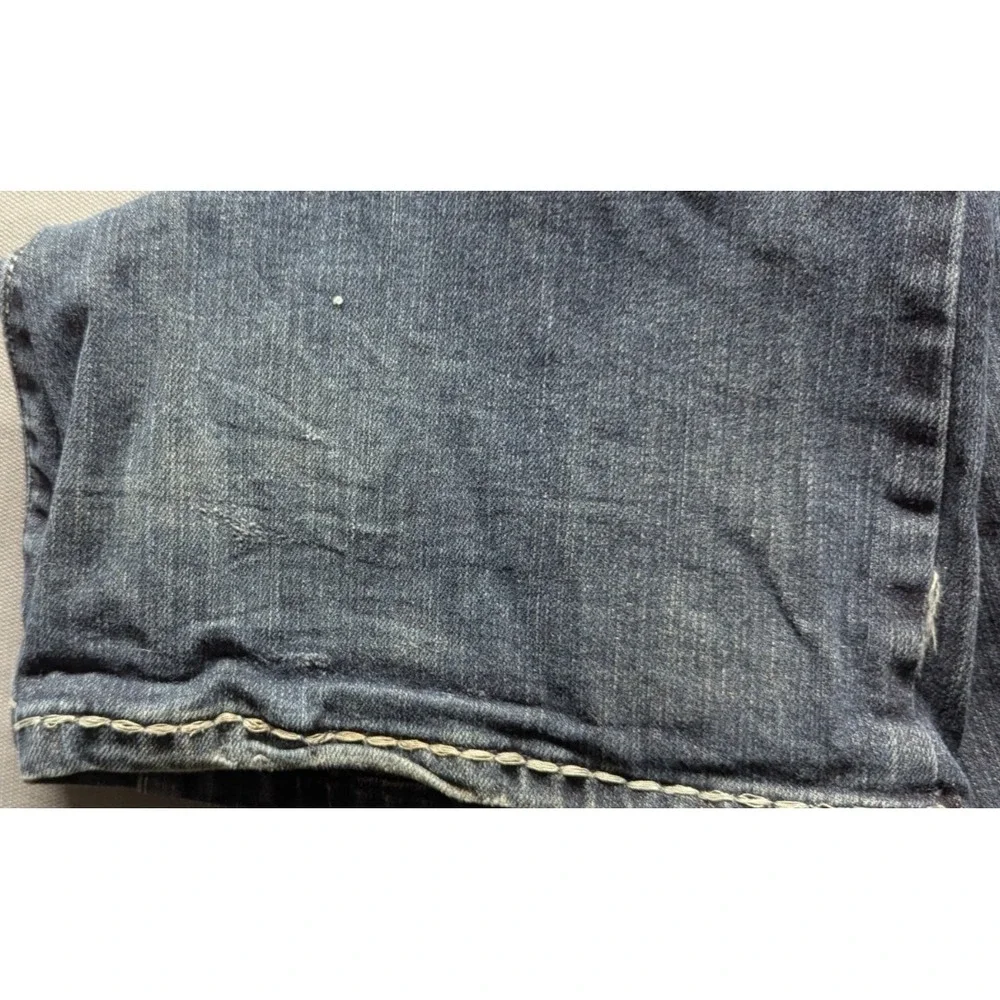 Wrangler Rock 47 Denim Blue Jeans 34x36 Men's Slim Fit Boot Cut